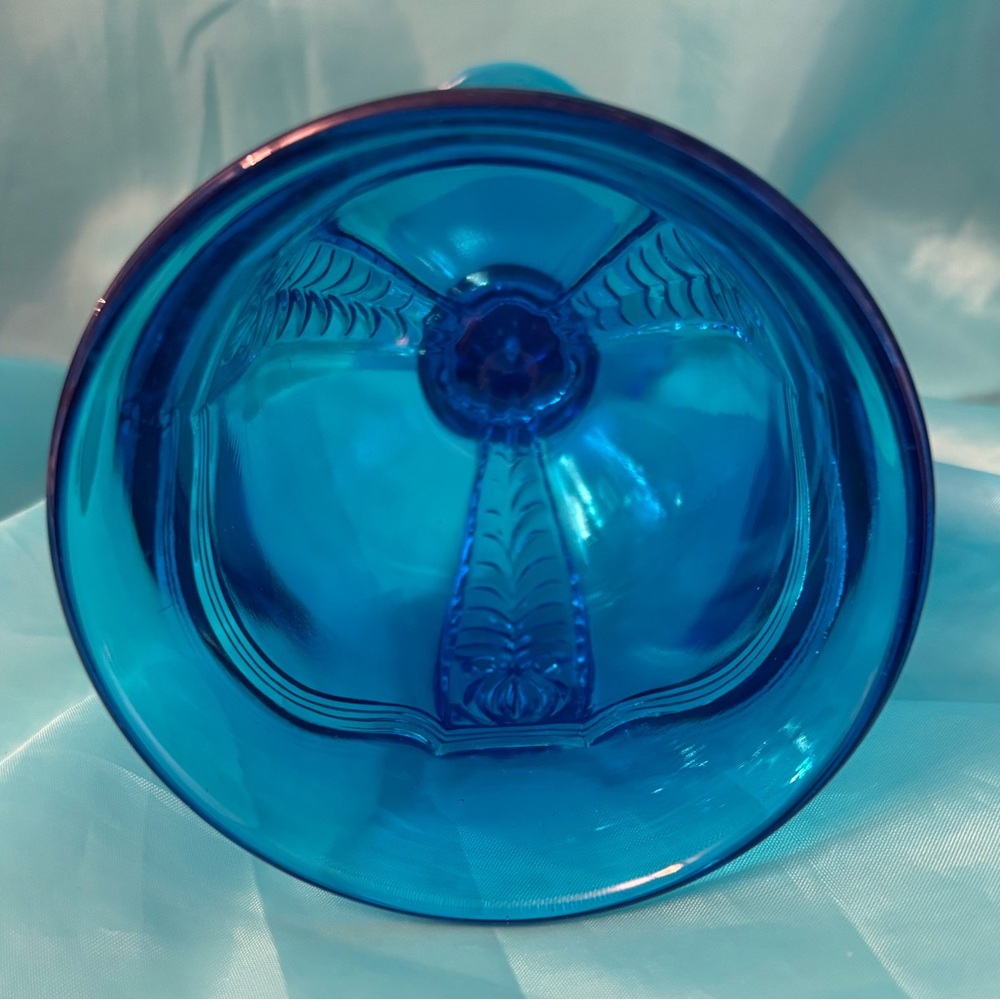 Fenton Colonial Blue Empress Footed Goblet - Picture 8 of 11